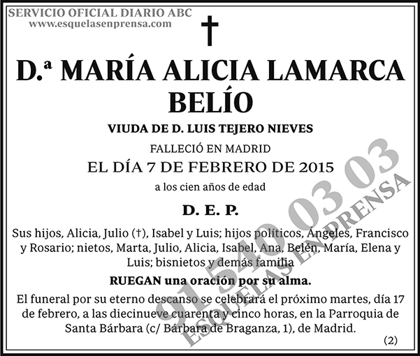 María Alicia Lamarca Belío